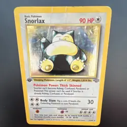 Pokemon TCG Snorlax Base Set 11/64 Nintendo Wizards 1999 Card First edition - Image 3