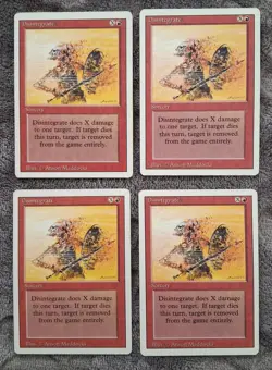 MTG Revised Disintegrate x4 - Light to Normal Play - nice looking cards - Image 1