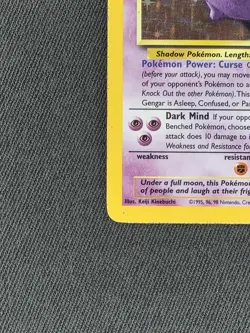 Pokemon Gengar TCG Fossil Holo Card 5/62 Unlimited Rare Vintage - Image 5
