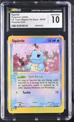CGC 10 Squirtle 2004 EX Team Magma Vs Aqua 46/95 Reverse Holo Pokemon Card - Image 1