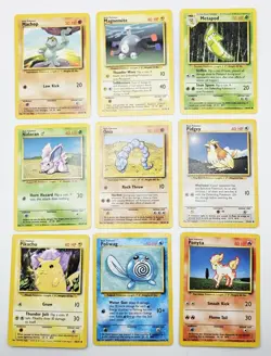 1999 Pokemon BASE SET Unlimited Edition COMPLETE Non Holo COMMON Cards Lot NM - Image 4