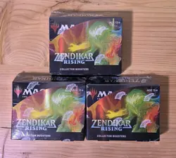 X3!! ZENDIKAR RISING Collector Boosters Box FACTORY SEALED mtg fetchlands mdfc’s - Image 1