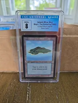 Island (Blue Sky) Magic The Gathering 1993 Limited Edition Alpha NM/Mint 8 - Image 1