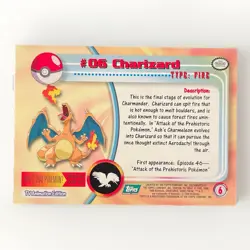 [LP] Topps 1999 Charizard #6 Pokemon TV Animation Edition Series 1 (Blue Label) - Image 2
