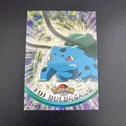 Topps Pokemon Bulbasaur #01 1999 TV Animation Edition Non Holo Green Logo NM - Image 1