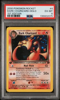 DARK CHARIZARD Team Rocket 1st Edition Holo #4 PSA 6 Vintage Pokemon - Image 1