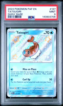 2024 POKEMON PAF EN-PALDEAN FATES SHINY RARE #127 TATSUGIRI PSA 9 - Image 1