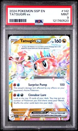 2024 POKEMON SSP EN-SURGING SPARKS #142 TATSUGIRI EX PSA 9 - Image 1