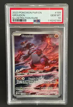 Pokemon Groudon #199/182 SV04: Paradox Rift PSA 10 GEM MINT - Image 1