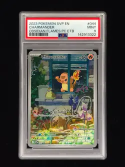 Charmander 044 PC Center ETB Stamp Pokemon Obsidian Flames PSA 9 🔥🔥🔥 - Image 1