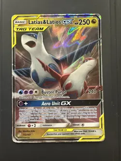 Pokemon TCG Latias & Latios GX Sun & Moon Team Up Card #113/181 (Damaged) - Image 1