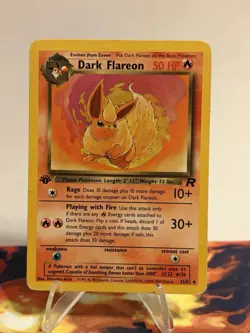 Pokemon Card - Dark Flareon Team Rocket 35/82 Uncommon 1st Edition MP - Image 1
