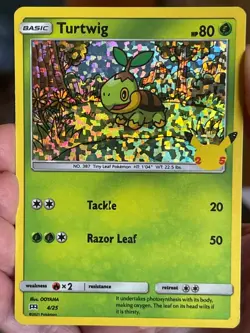 POKEMON TURTWIG 4/25 PROMO MCDONALDS HOLOFOIL CONFETTI NM CARD - Image 1
