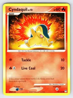 Cyndaquil 79/123 2007 D&P Mysterious Treasures Pokemon Card TCG Common - Lp/Vlp - Image 1