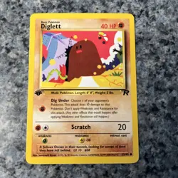 2000 Pokemon TCG - Team Rocket Diglett 1st Edition 52/82 - Image 1