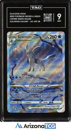 Pokemon 2023 Glaceon VSTAR GG40/GG70 Alt Art Ultra Rare Crown Zenith TAG 9 - Image 1