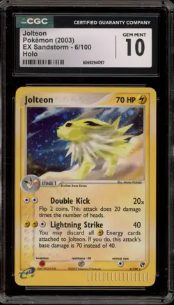 Pokemon Jolteon EX Sandstorm Holo Rare #6 CGC 10 Gem Mint - Image 1