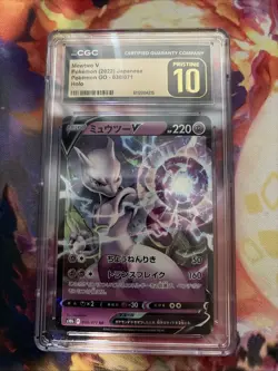 Pokemon Go Mewtwo v Holo 2022 CGC 10 Pristine, #030/071, Japanese Edition - Image 1