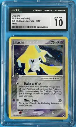 📈 🦄 Jirachi Holo CGC 10 EX Hidden Legends 8/101 Pokemon GEM MINT 2004 POP 1/12 - Image 1