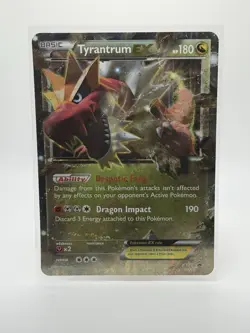 Pokemon TCG 2015 XY Black Star Promos Tyrantrum EX Holo XY70 JUMBO Card - Image 1