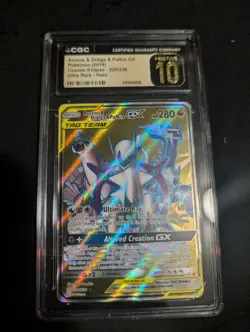 CGC 10 Arceus & Dialga & Palkia GX 220/236 Cosmic Eclipse Pokemon Card - Image 1