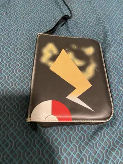 1990 Pokemon Card Binder Energy Themed W Few Cards 4 Card Page Holds 200+ Cards 74427852474 - Image 1