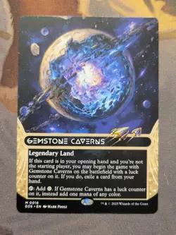1x Gemstone Caverns (Borderless) (0016) EoE: Stellar Sights MTG NM - Image 1