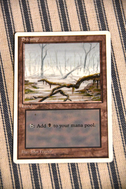 Magic the Gathering - Vintage - Swamp Land Mana - 4th Edition - 7x - Image 4