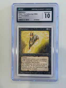 Mtg Nightmare Revised Edition - 1994 CGC 10 Gem Mint - Rare - Image 1