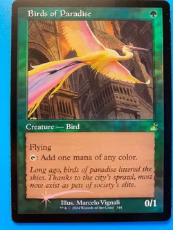 MTG 1x FOIL RETRO Birds of Paradise 344 Ravnica Remastered Magic Gathering x1 NM - Image 1
