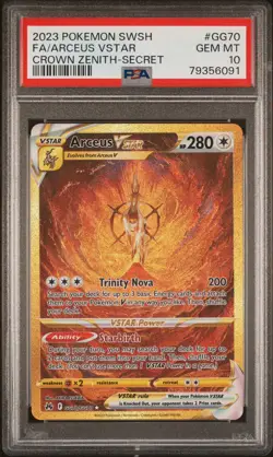 2023 POKEMON CROWN ZENITH SECRET #GG70 FULL ART/ARCEUS VSTAR PSA 10 - Image 1