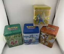 Pokemon TCG: Stacking Tins Lot of 4 *EMPTY* Grass Water Electric Fighting - Image 1