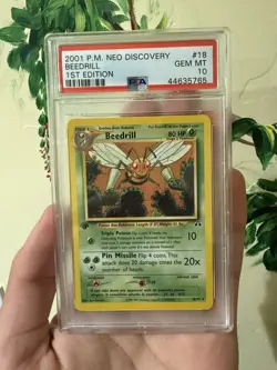 2001 Pokemon Neo Discovery Beedrill #18/75 1st Edition PSA GEM MT 10 *POP 34* - Image 1
