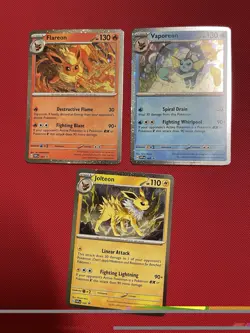 Pokemon Jolteon Flareon Vaporeon 167 168 169 Promo Set Of 3 Prismatic Evolutions - Image 1