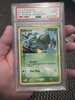 PSA 9 Pokemon 2006 EX Crystal Guardians Bulbasaur Reverse Holo #46 - Image 1