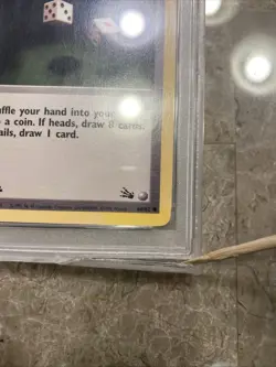 1999 POKEMON FOSSIL 1ST EDITION #60 GAMBLER PSA MINT 9 CRACKED HOLDER - Image 5