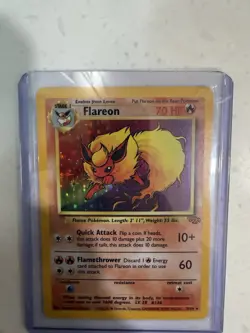 Flareon 70 HP 3/64 Jungle Holo Rare Pokemon TCG 1999 Unlimited English - Image 1