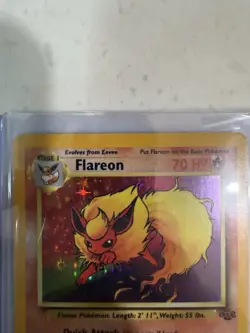 Flareon 70 HP 3/64 Jungle Holo Rare Pokemon TCG 1999 Unlimited English - Image 2