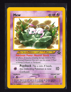 2002 Pokemon Black Star Promo Mew #47 - NM Lilypad Mew - Image 1