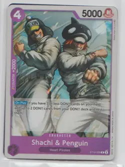 One Piece Card Game - 4x Shachi and Penguin - C - ST10-008 - NM - Purple - Eng - Image 1