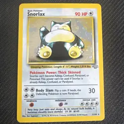 Pokemon TCG Snorlax Jungle Holo Rare Card 11/64 MP Condition - Image 1