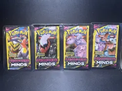 POKEMON Sun & Moon UNIFIED MINDS 3 Card Mini Booster Packs Complete Pack Art Set - Image 1