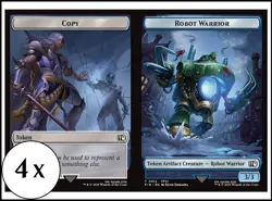 MTG - 4 x Copy (0001) / Robot Warrior (0012) Token - Playset x4 - Final Fantasy - Image 1