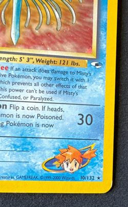 MISTY'S TENTACRUEL 10/132 HP HOLO RARE GYM HEROES POKEMON 2000 - Image 2