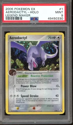 Pokemon Aerodactyl EX Legend Maker Holo Rare #1 PSA 9 Mint - Image 1