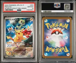 2022 POKEMON JPN SV PROMO SCARLET & VIOLET PRE-ORDER #001 PIKACHU PSA 10 - Image 3