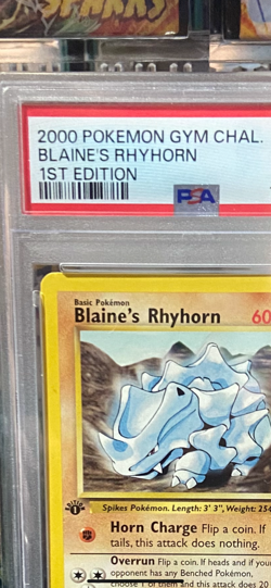 Pokemon Gym challenge 1st edition Blaine’s Rhyhorn PSA 10 - Image 2