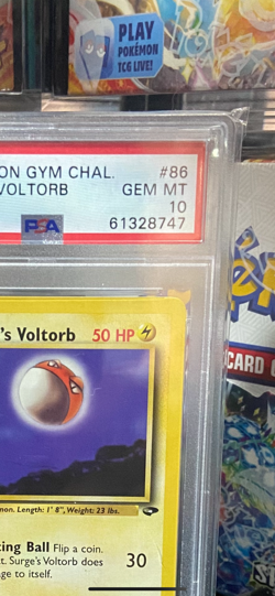 Pokemon Gym challenge 1st edition LT. Surge’s Voltorb PSA 10 - Image 3