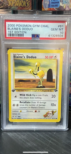 Pokemon Gym challenge 1st edition Blaine’s Doduo PSA 10 - Image 1