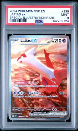 2024 Pokemon Surging Sparks Latias EX Special Illustration Rare #239 PSA 9 MINT - Image 1
